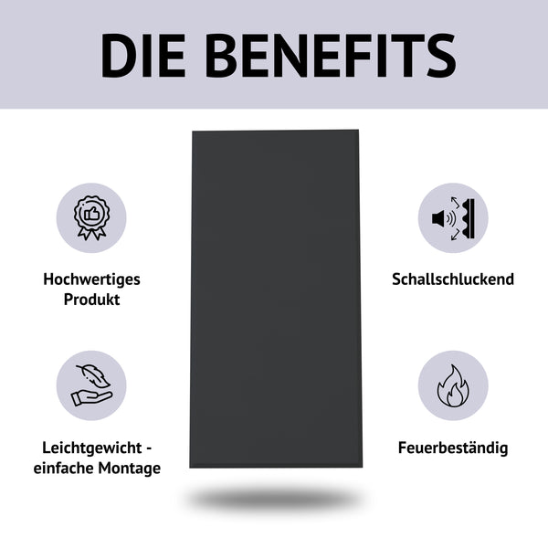 Basotect® Akustikschaumstoff-Tafel PLUS (gefast) | 100 x 50 x 5cm (0,5m²) | schwarz