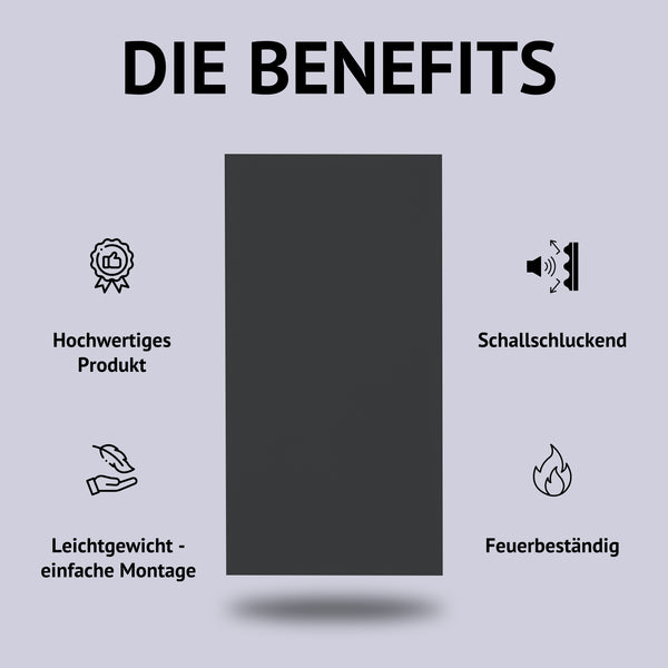 Basotect® Akustikschaumstoff-Tafel | 100 x 50 x 5cm (0,5m²) | schwarz