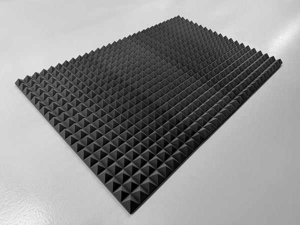 Basotect® Pyramiden-Akustikschaumstoff | 100 x 50 x 5cm (0,5m²) | schwarz