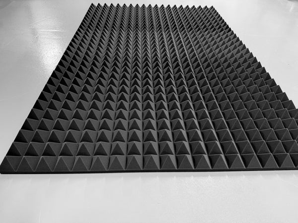 Basotect® Pyramiden-Akustikschaumstoff | 100 x 50 x 5cm (0,5m²) | schwarz