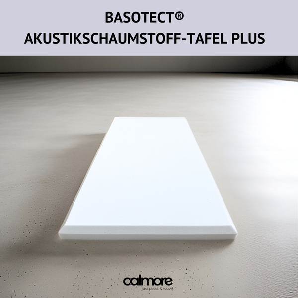 Basotect® Akustikschaumstoff-Tafel PLUS (gefast) | 100 x 50 x 5cm (0,5m²) | weiss