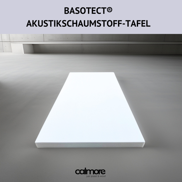 Basotect® Akustikschaumstoff-Tafel | 100 x 50 x 5cm (0,5m²) | weiss