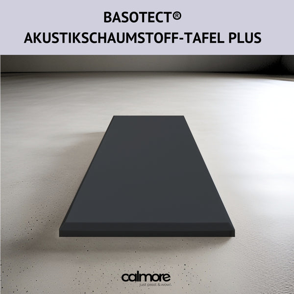 Basotect® Akustikschaumstoff-Tafel PLUS (gefast) | 100 x 50 x 5cm (0,5m²) | schwarz