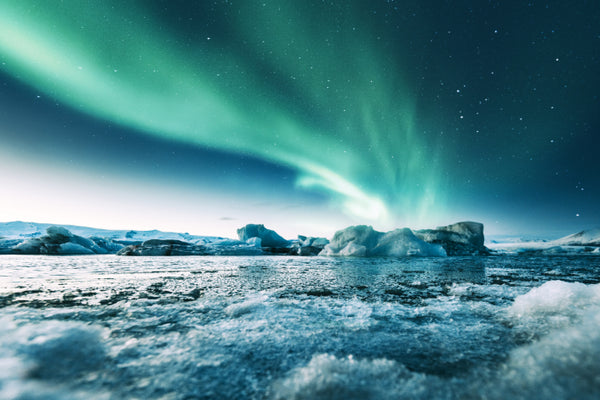 Akustikbild «Aurora Borealis in Island am jakulsarlon» | verschiedene Grössen