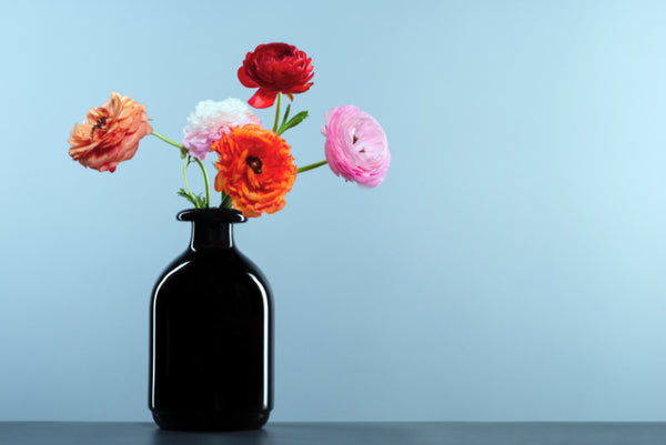 Akustikbild «Schwarze Vase mit farbigen Blumen» | verschiedene Grössen